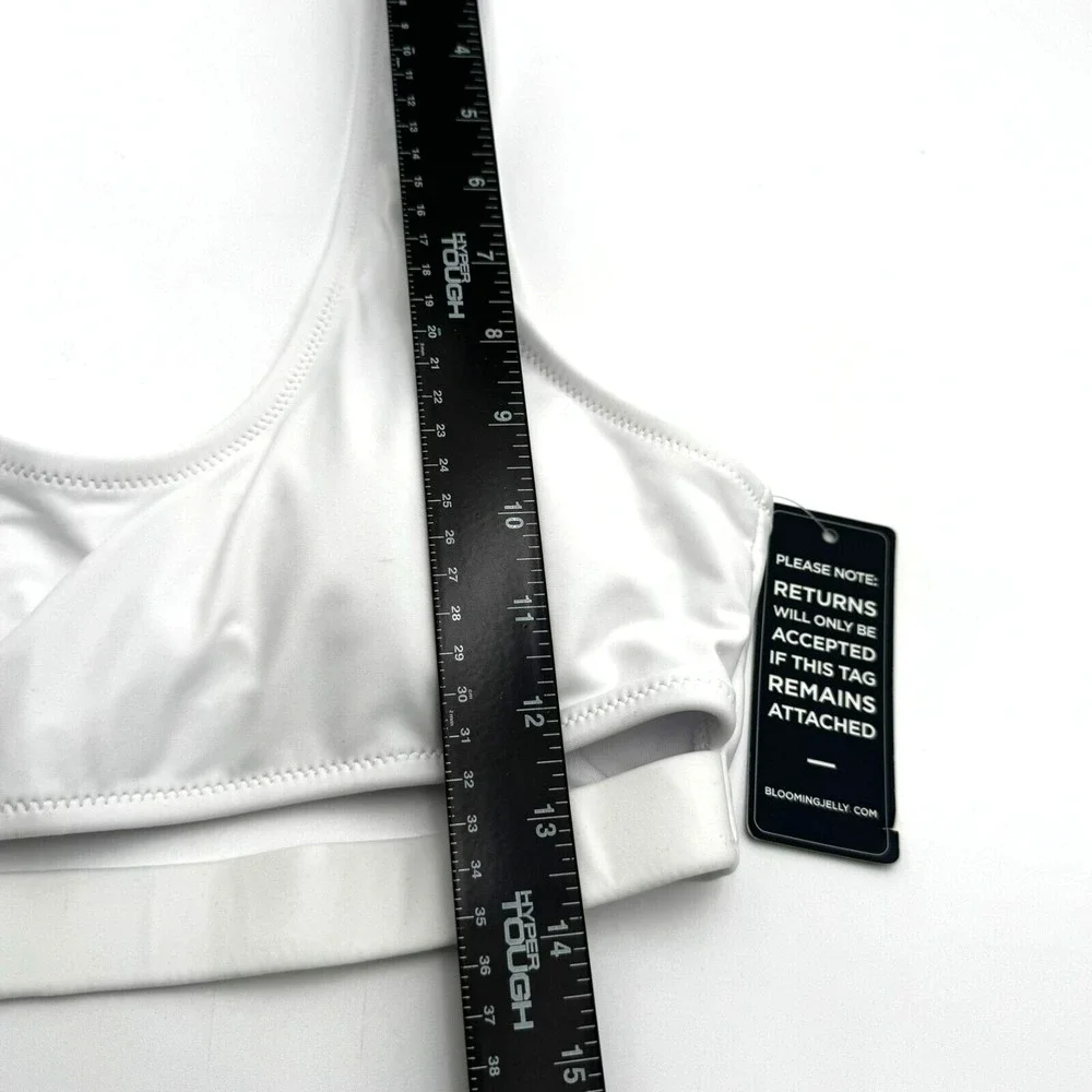 BLOOMING JELLY NWT Women Medium White Padded Bikini Top Swim Bra Sexy Supportive